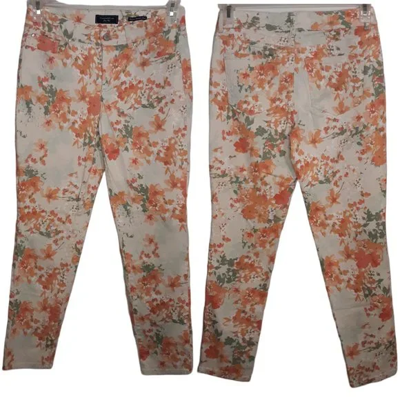 📤Slimming skinny ankle floral jeans, Bristol - Picture 10 of 11